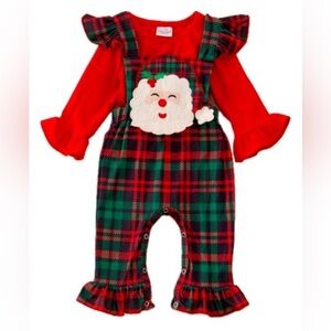 Festive Santa Plaid Baby Romper 0/3 months
